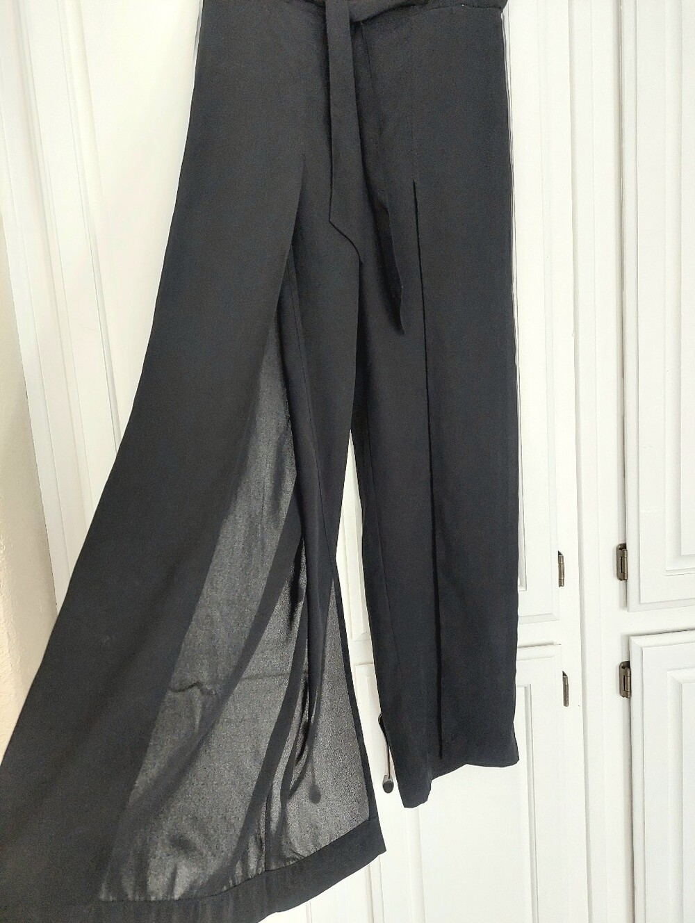 H&M Divided Semi-sheer Wide-leg Split Hem Pants Size 8